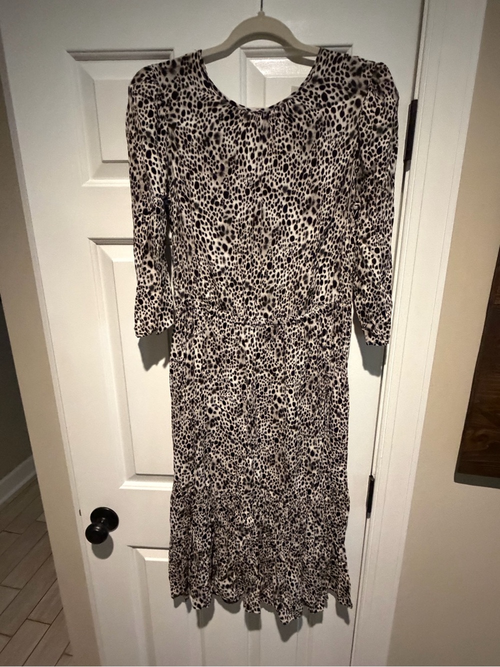 a new day Leopard-Print Midi Dress in Black & White